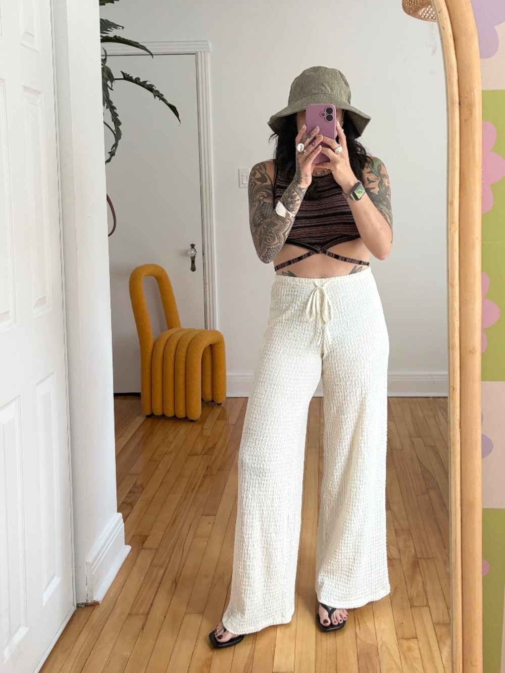 Zara textured waffle pants